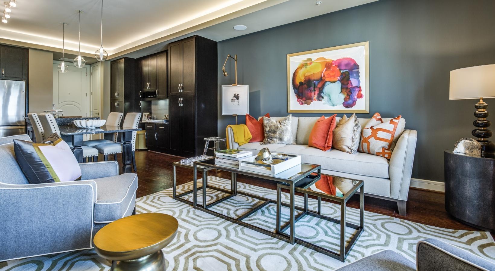 Beautiful living areas to match your lifestyle a living room with a couch and a table