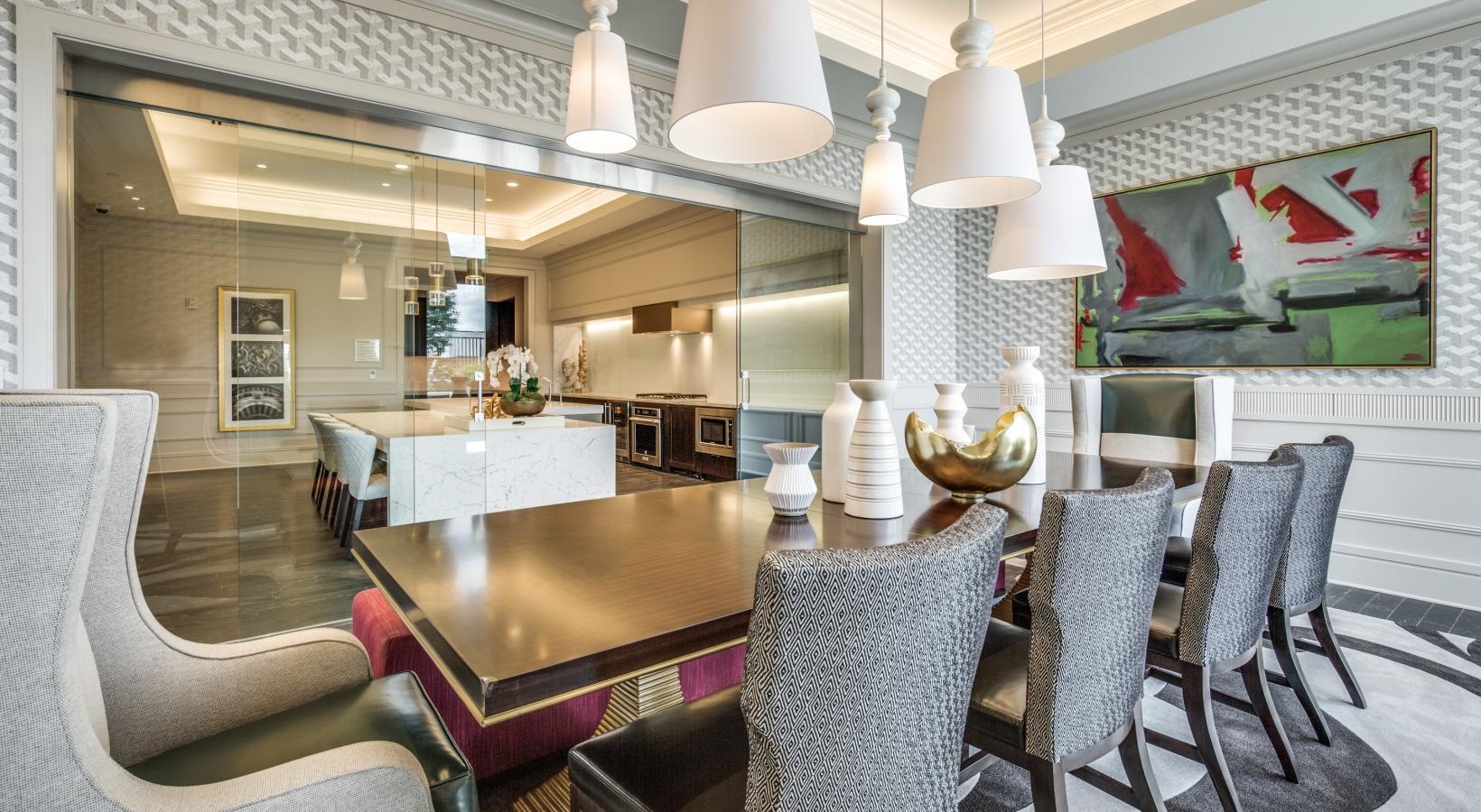 Enjoy our resident-only features a large conference room with a large table and chairs