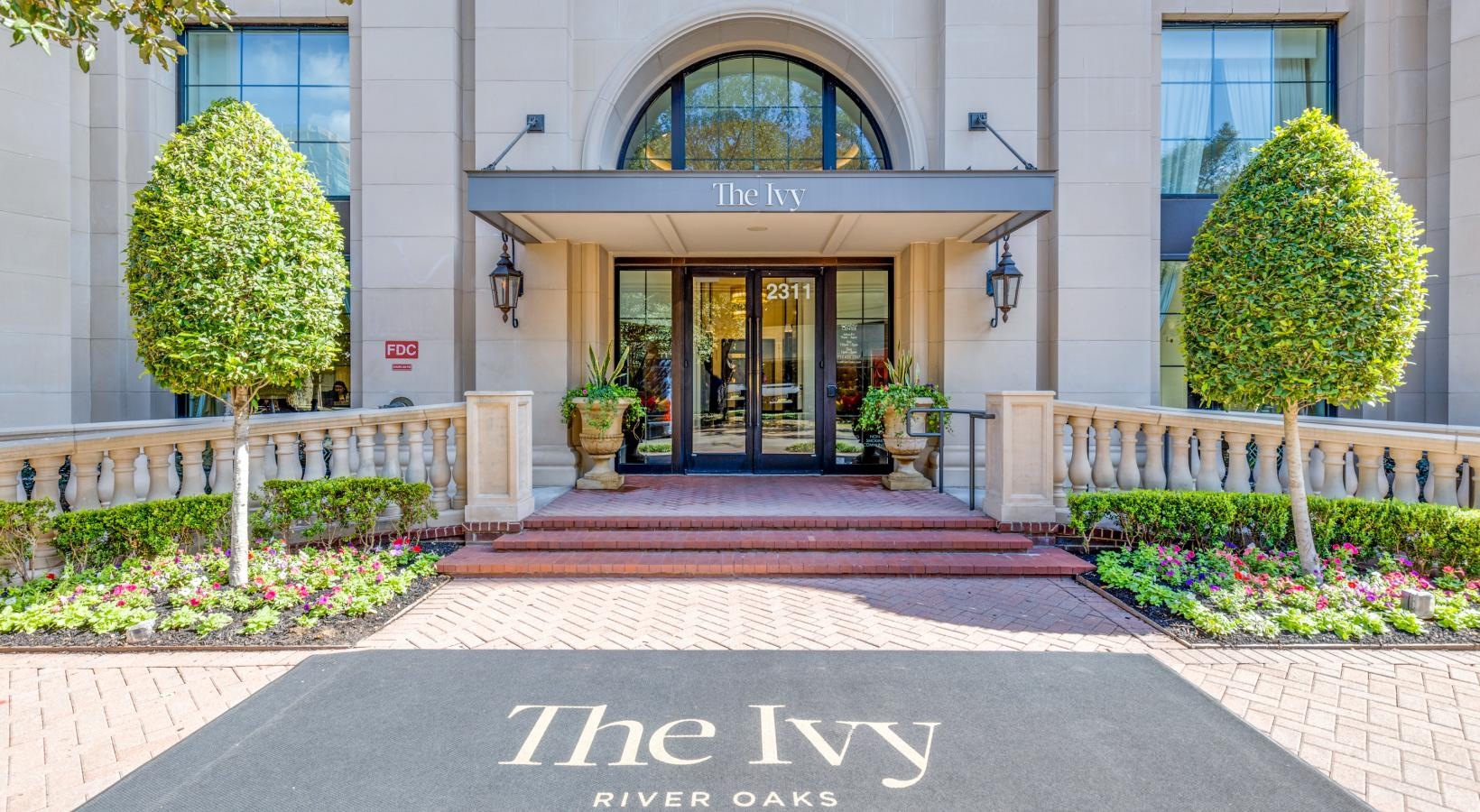 Settle into comfort at The Ivy front entrance of a building