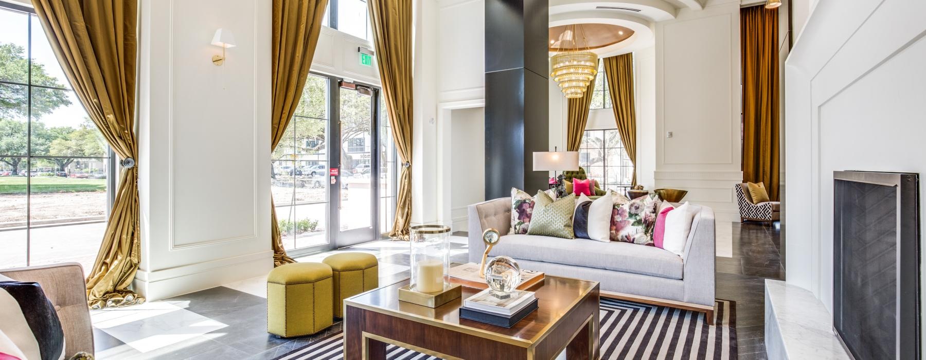 a room with a large window