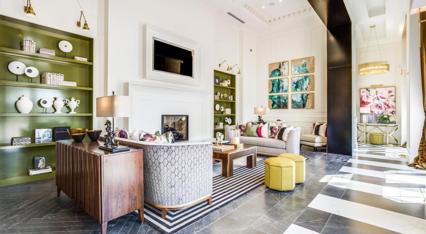 Everything within reach a spacious living room with a fireplace